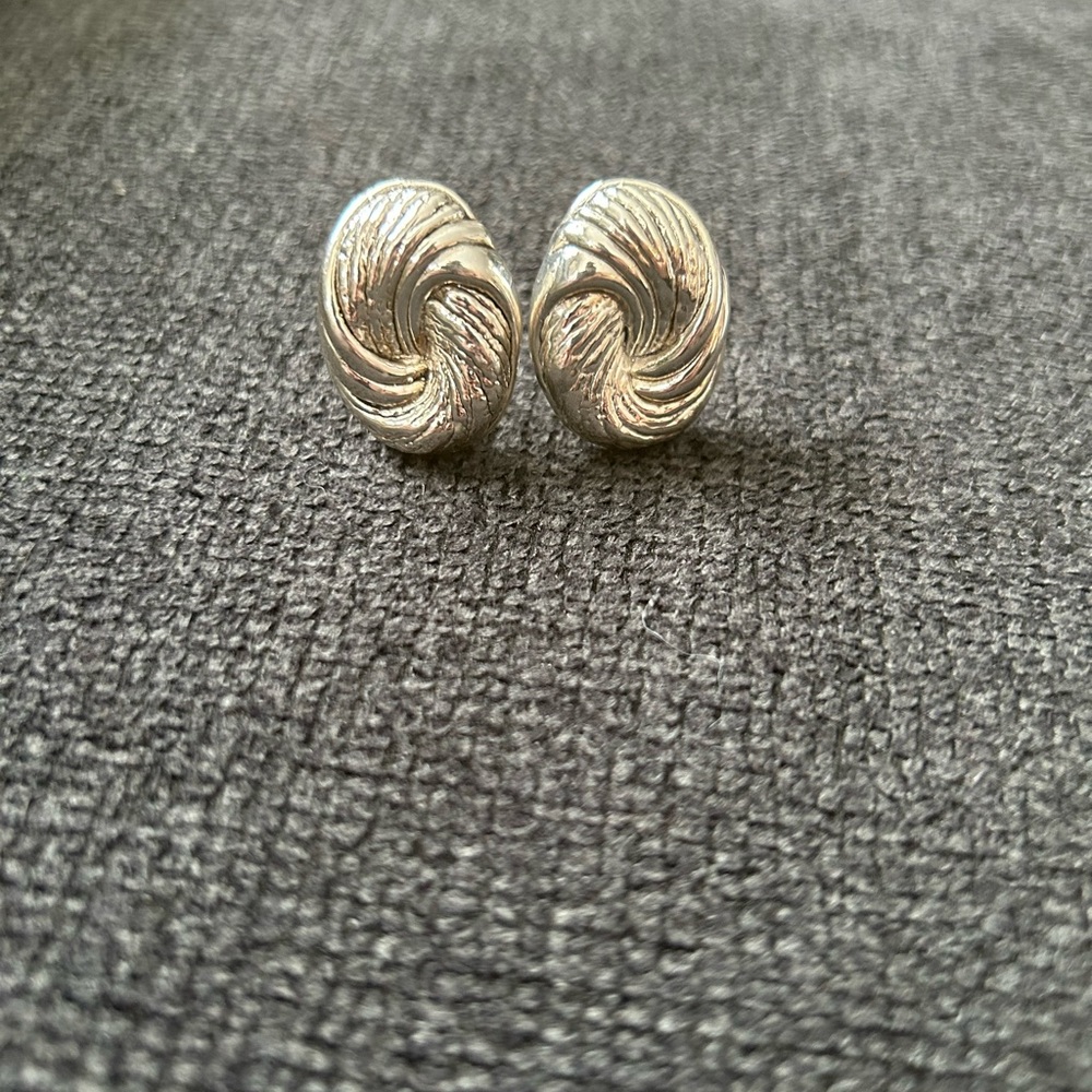 Elegant sterling silver 925 Swirl Earrings vintage 1970’s from Israel !